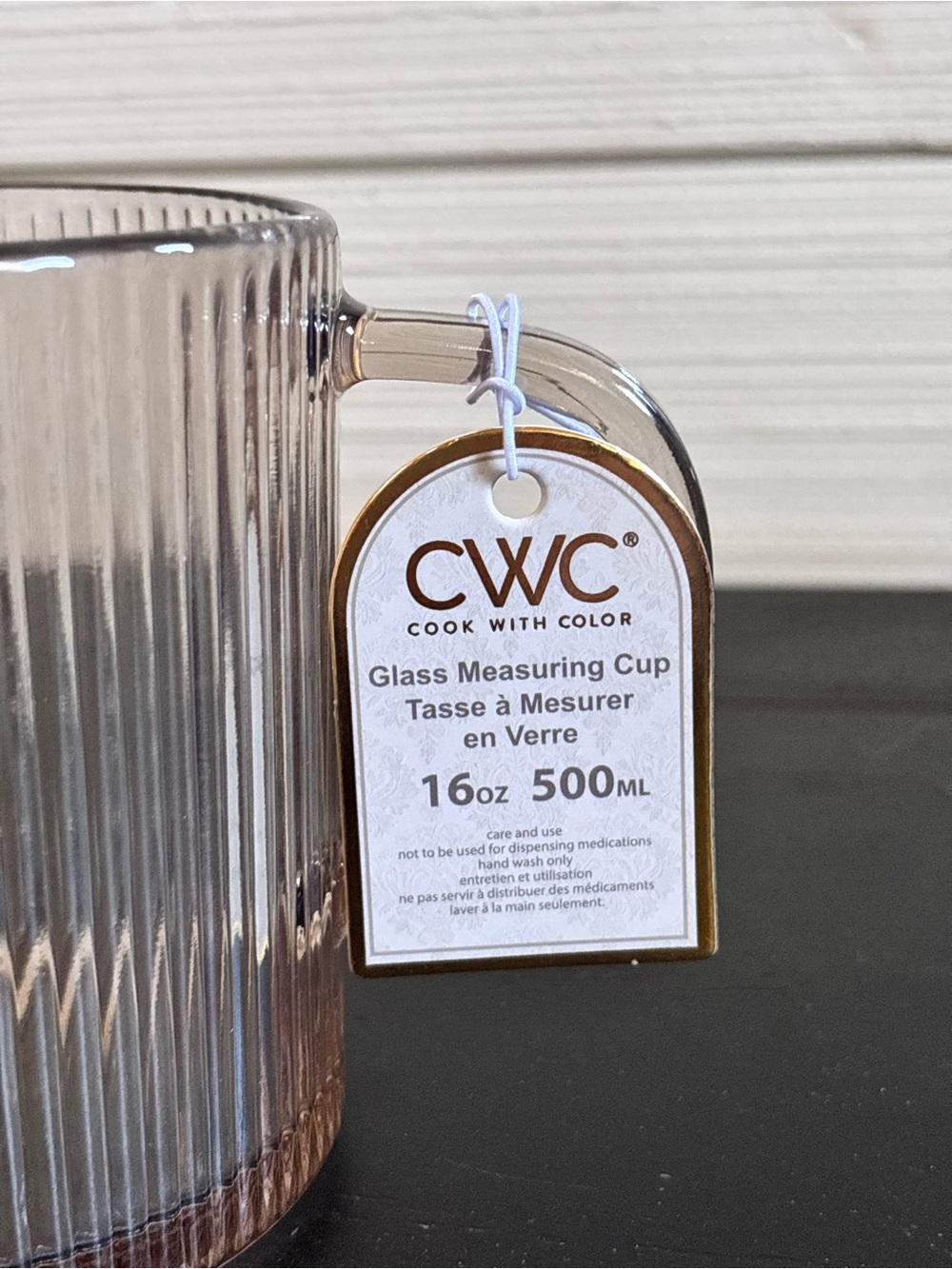 CWC Cook With Color Brown Ribbed Glass Measuring Cup 16oz ~ 2 Cups NEW - Picture 10 of 11